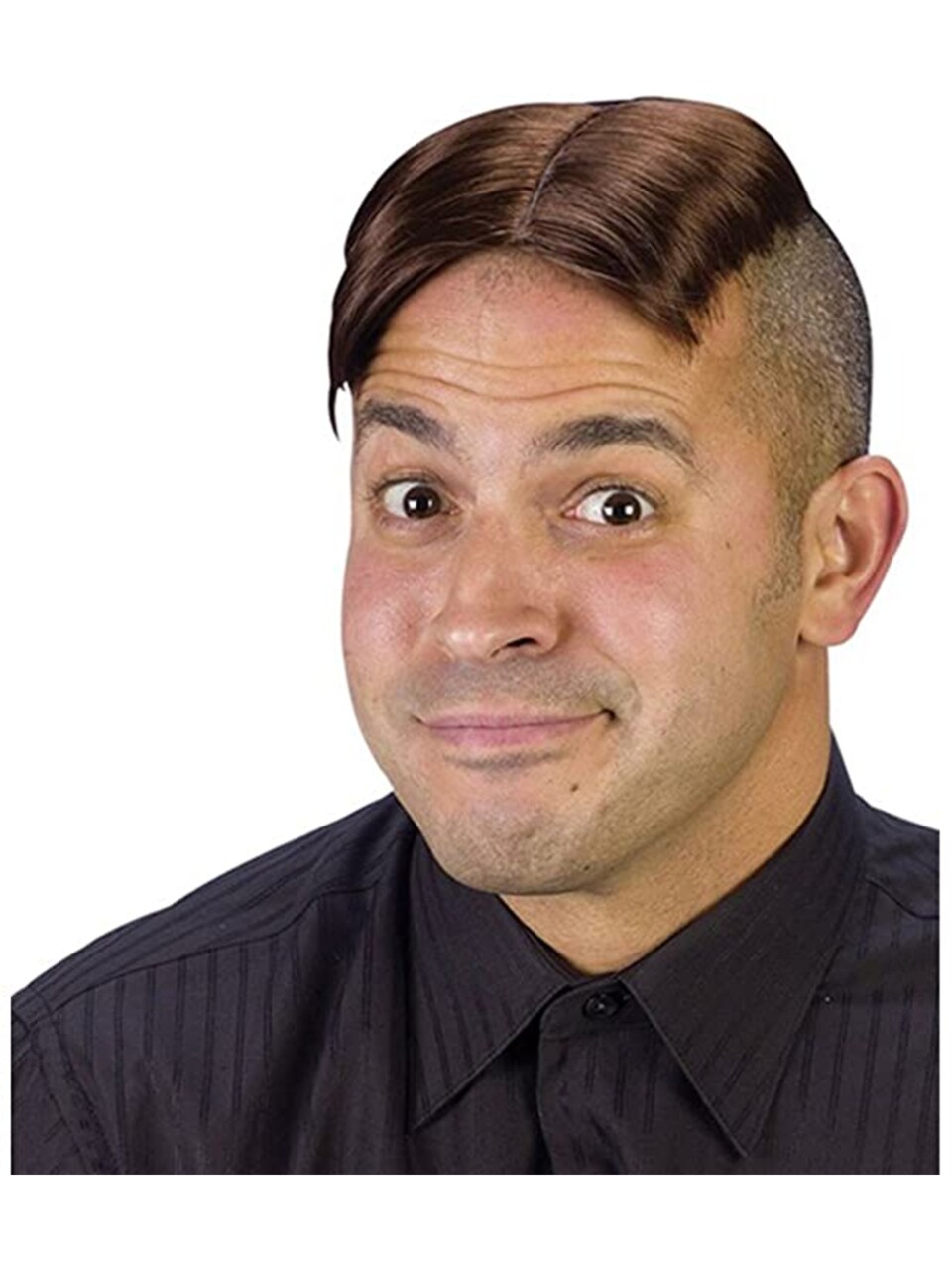 Men's Used Car Salesman Brown Tacky Toupee Wig Costume Accessory